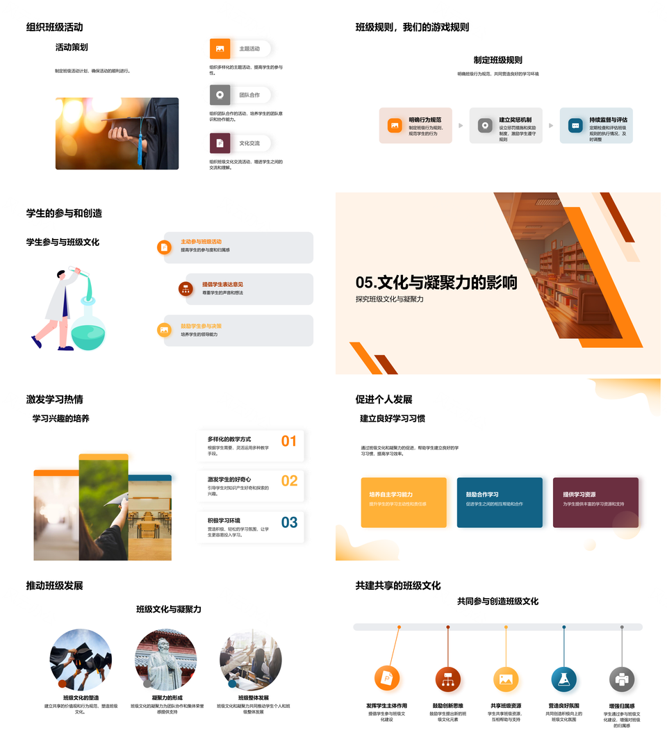初三共建活力班级文化凝聚协作教育活动PPT模板