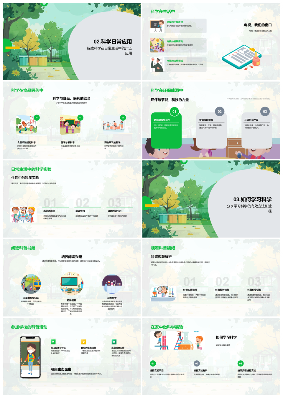 科普日科学实践魔法影响食药环保能源科普阅读报告PPT模板