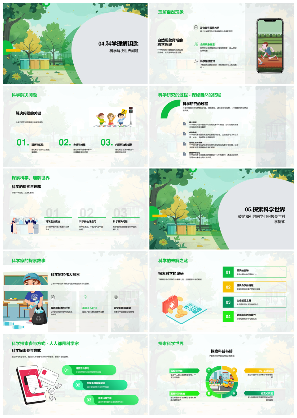 科普日科学实践魔法影响食药环保能源科普阅读报告PPT模板