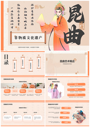 2025昆曲非遗昆山兰韵唱念做打婉转典雅PPT模板