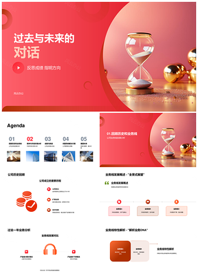 公司历史未来交汇业务技术市场开拓趋势PPT模板