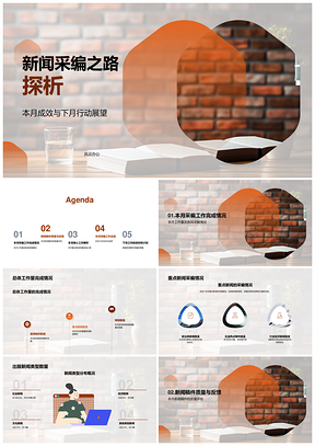 新闻采编月度总结质量反馈出版重点PPT模板