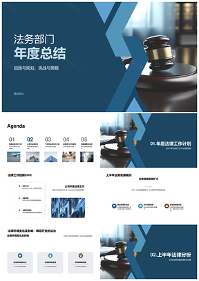 2025法务部年度总结计划公司法律问题成果法槌护航PPT模板