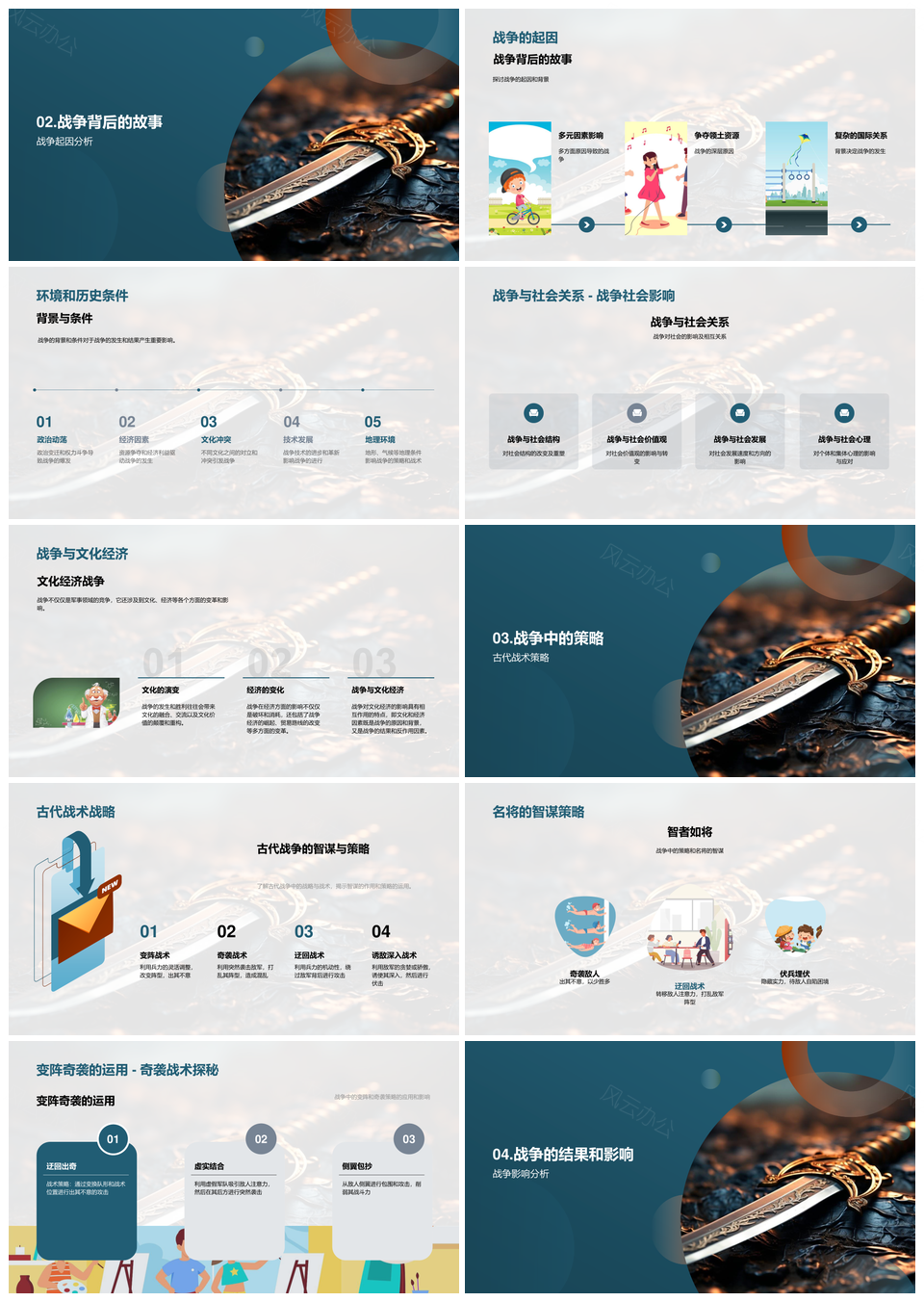 古代战争定义背景起因持久影响解析PPT模板