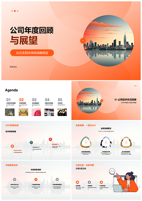 2025公司年度战略经济回顾展望财务解析市场竞争策略图表PPT模板