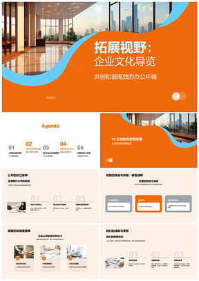 新员工探企业文化历史协作办公环境导览PPT模板