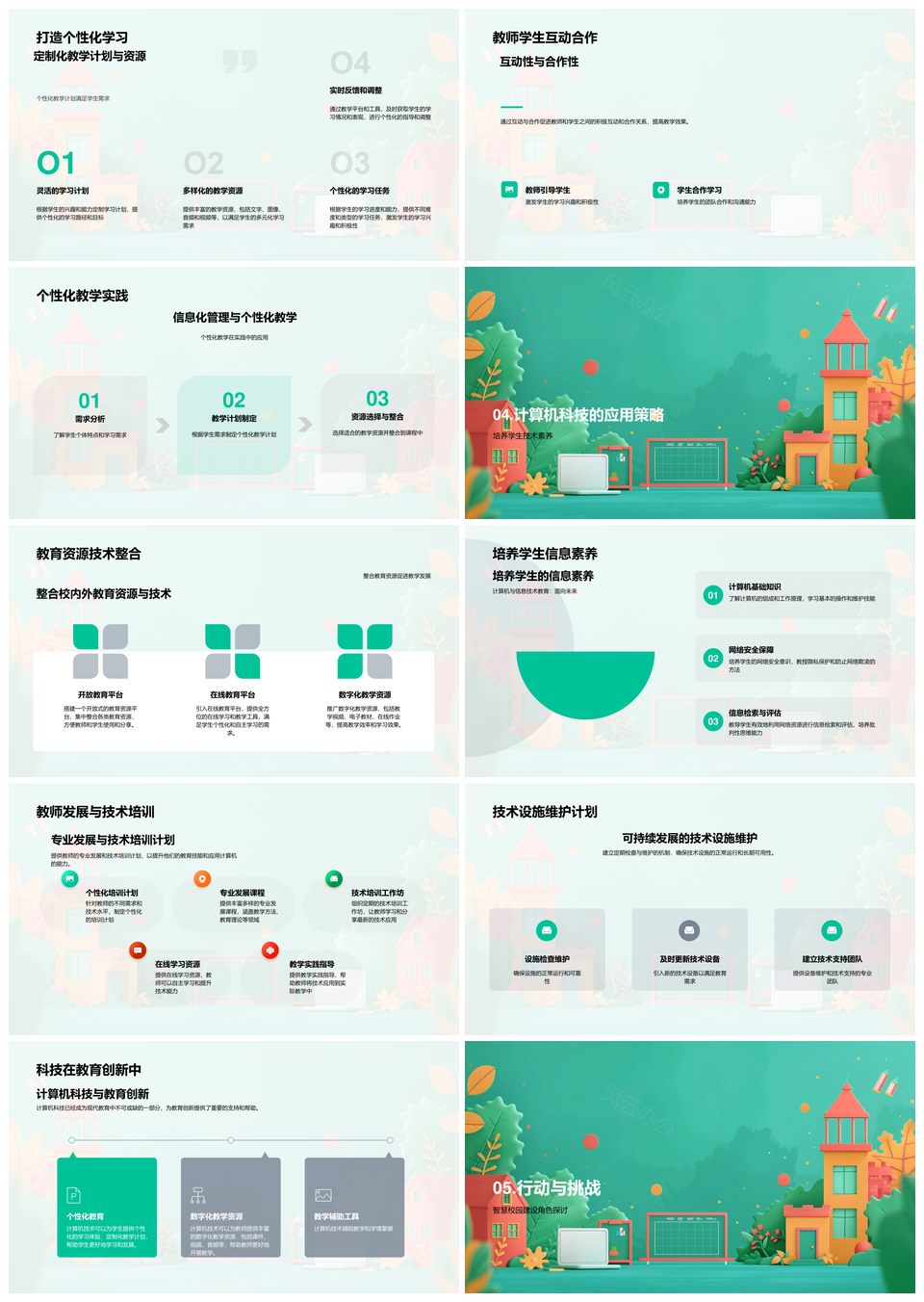 智慧校园数字化转型教育创新实战PPT模板