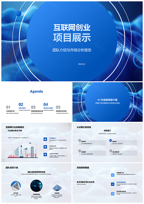 互联网创业项目市场分析团队产品经理投资人展示PPT模板