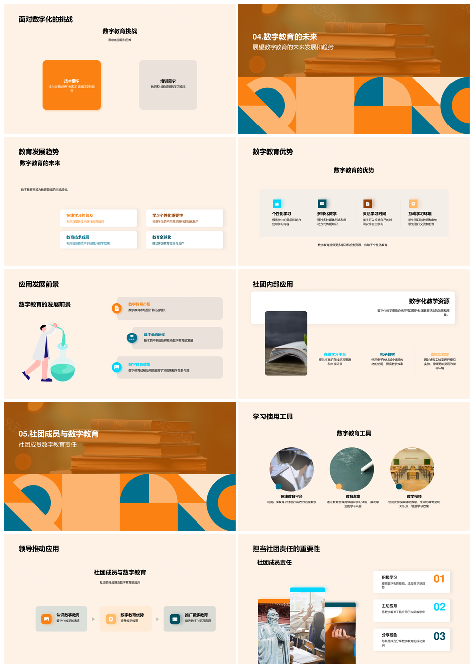 数字教育社团教学应用与教师培训软件探索PPT模板