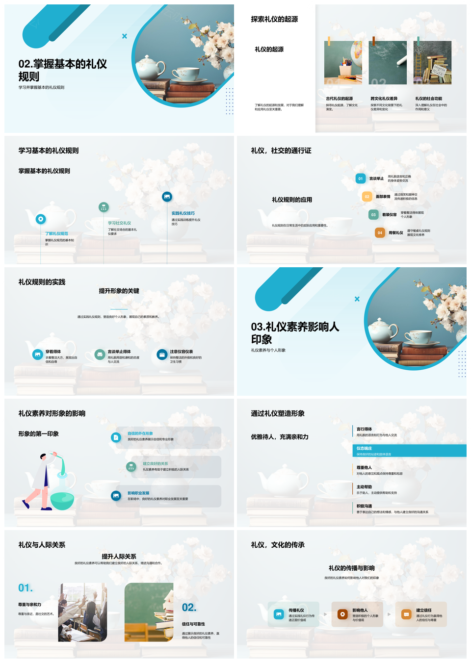 礼仪艺术提升精致生活品质素养PPT模板