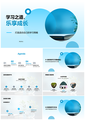 学习之道乐享成长策略习惯深度学习PPT模板