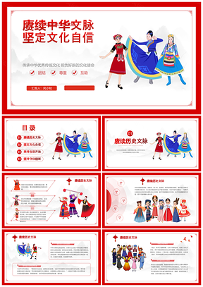 民族团结党政民族文化石榴籽精神传承PPT模板
