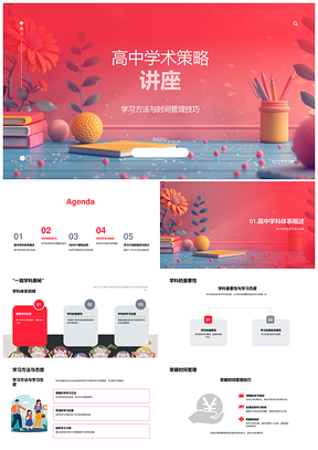高中学术策略学习方法时间管理技巧态度计划PPT模板