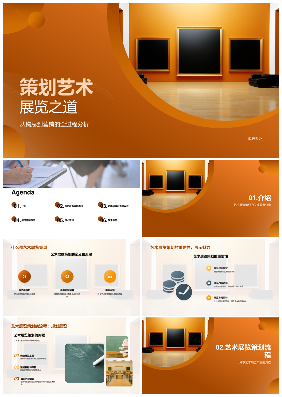 艺术展览策划要素流程设计原则与营销PPT模板