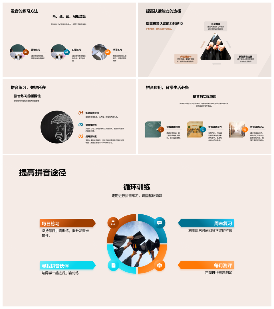 二年级掌握拼音声韵调发音提升汉字阅读能力PPT模板