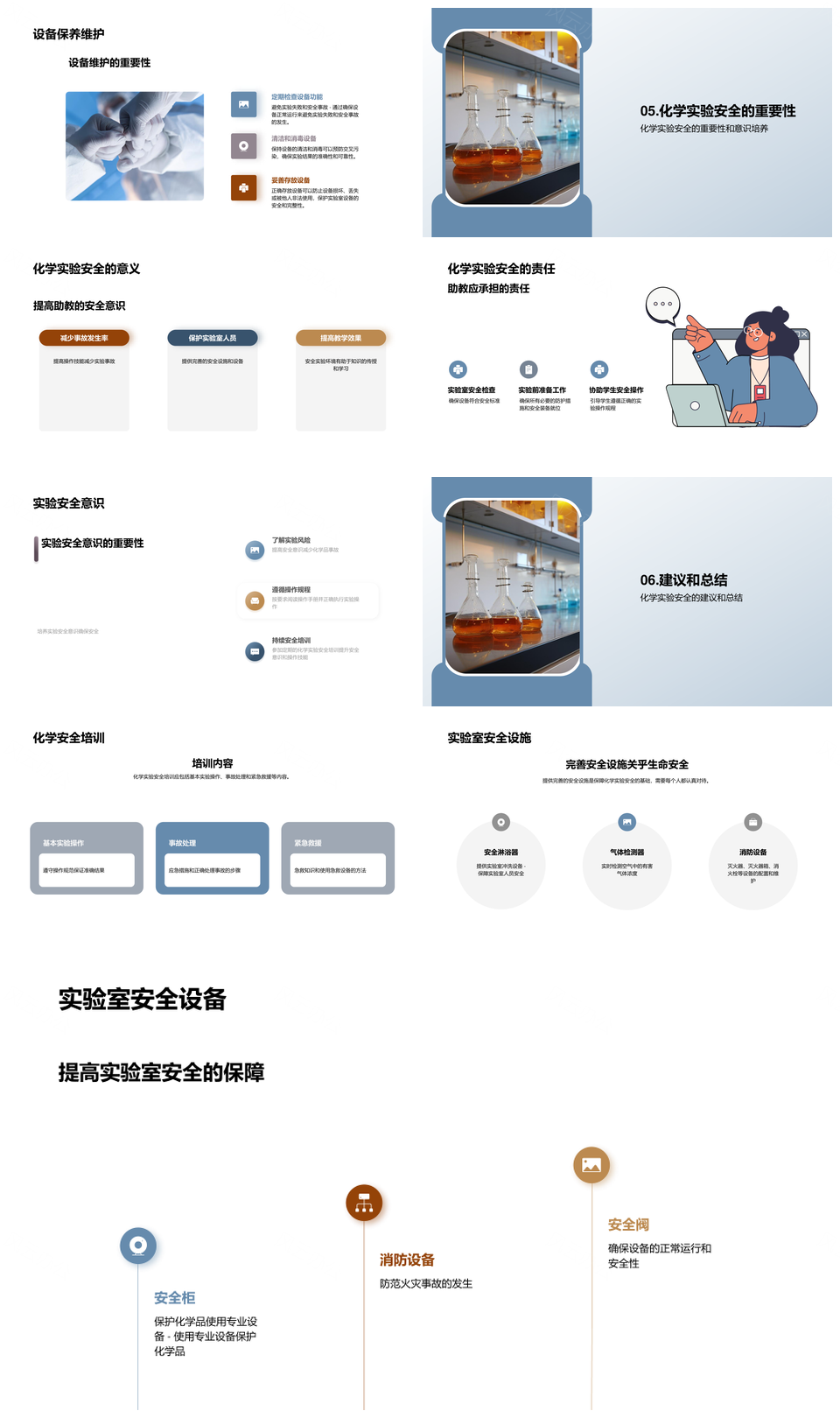 大学化学实验安全设施与教育指南PPT模板