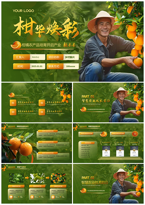 2025黄绿色高级创赛农产品汇报PPT模板