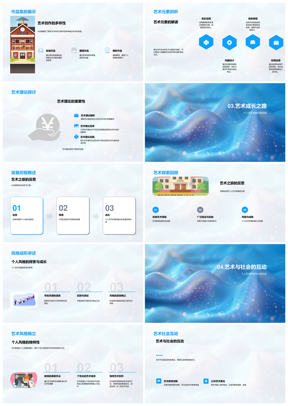 艺术答辩流派灵感社会文化作品理论发展历程PPT模板