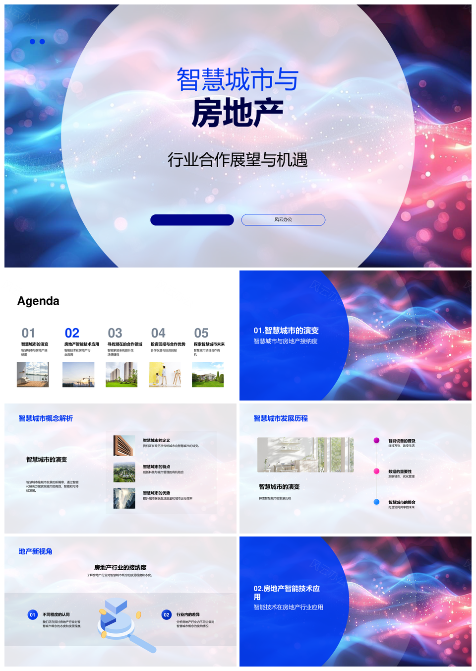 智慧城市房地产科技合作智能创新实践案例PPT模板