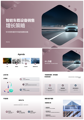 智能车载设备销售增长团队融资计划书PPT模板