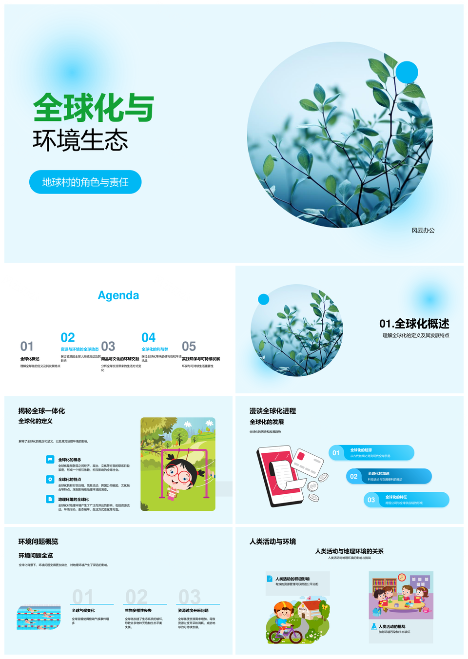 全球化进程中人类活动与地球生态责任PPT模板