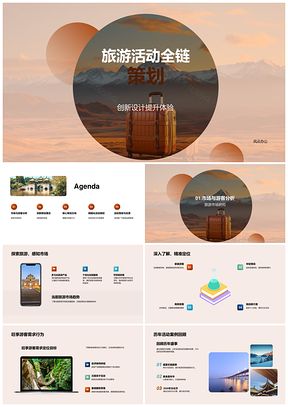 山脉旅游全链策划创新设计体验提升趋势分析PPT模板