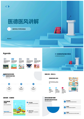 医学硕士导师年终医德医风教学课件职业道德伦理职业行为PPT模板
