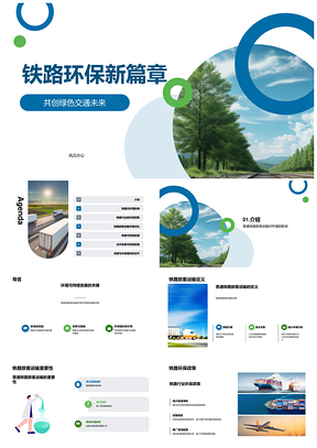 铁路环保客运可持续发展政策PPT模板