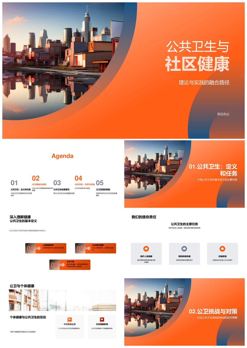 公共卫生实践挑战与社区健康干预策略PPT模板