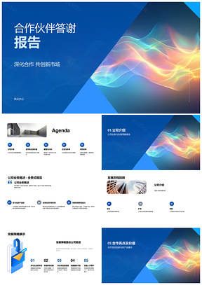 合作伙伴年会新市场业务发展策略合作项目新品效率报告PPT模板