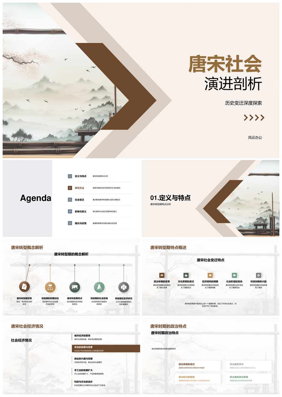 唐宋社会演进历史变迁方法论探析PPT模板