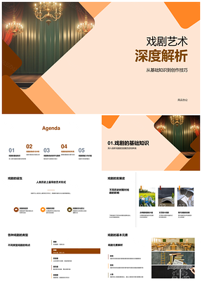 戏剧艺术创作发展史与多元结构角色解析PPT模板