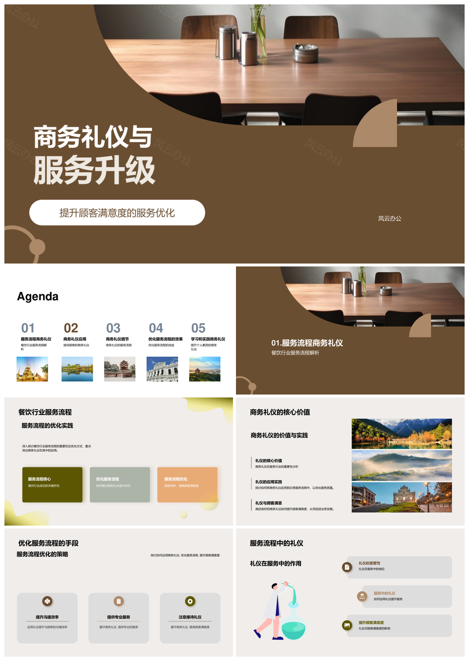 餐饮商务礼仪优化与服务升级增效PPT模板