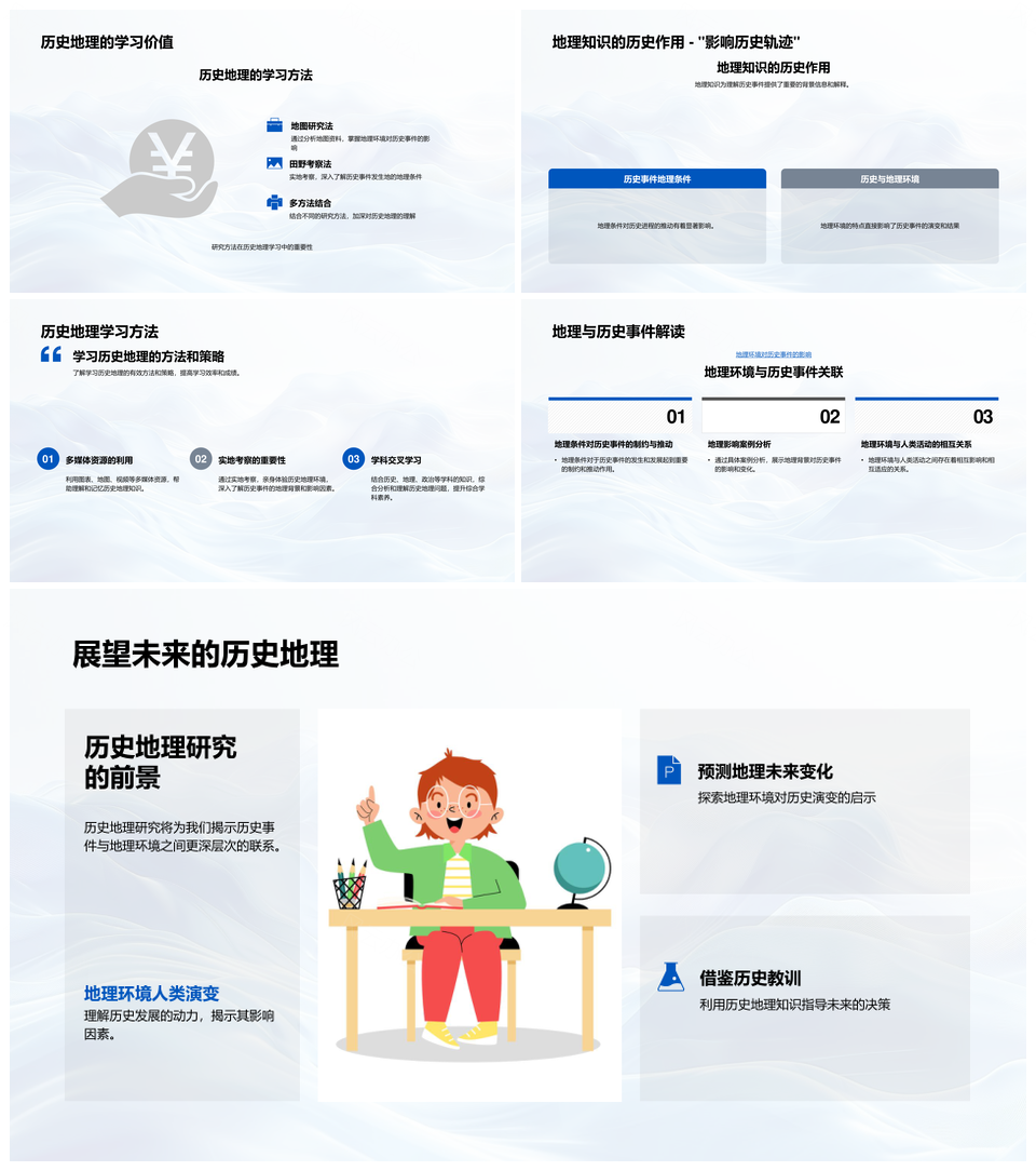 历史地理人地关系地图田野教学研究PPT模板
