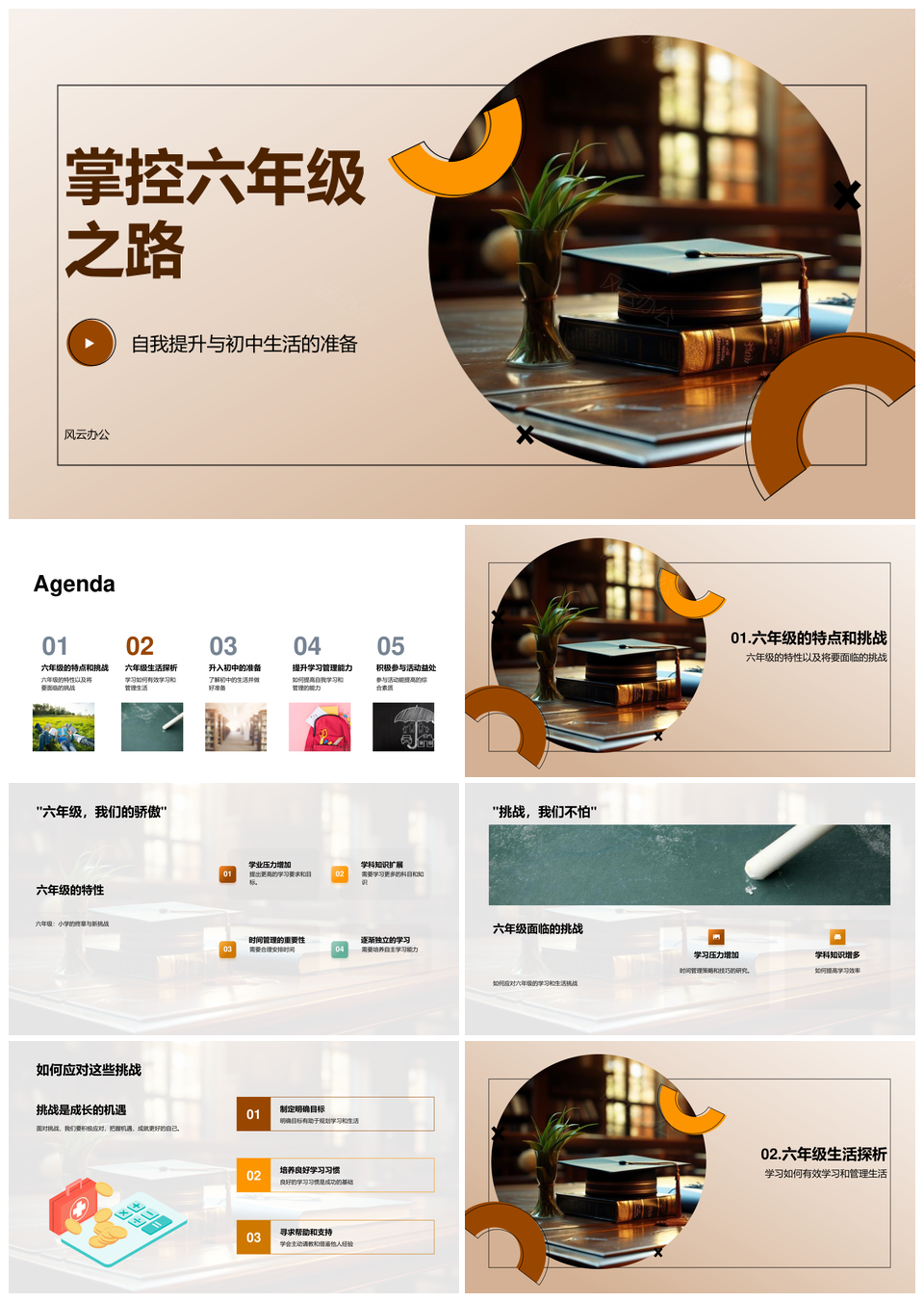 六年级迎战初中高效学习生活管理PPT模板