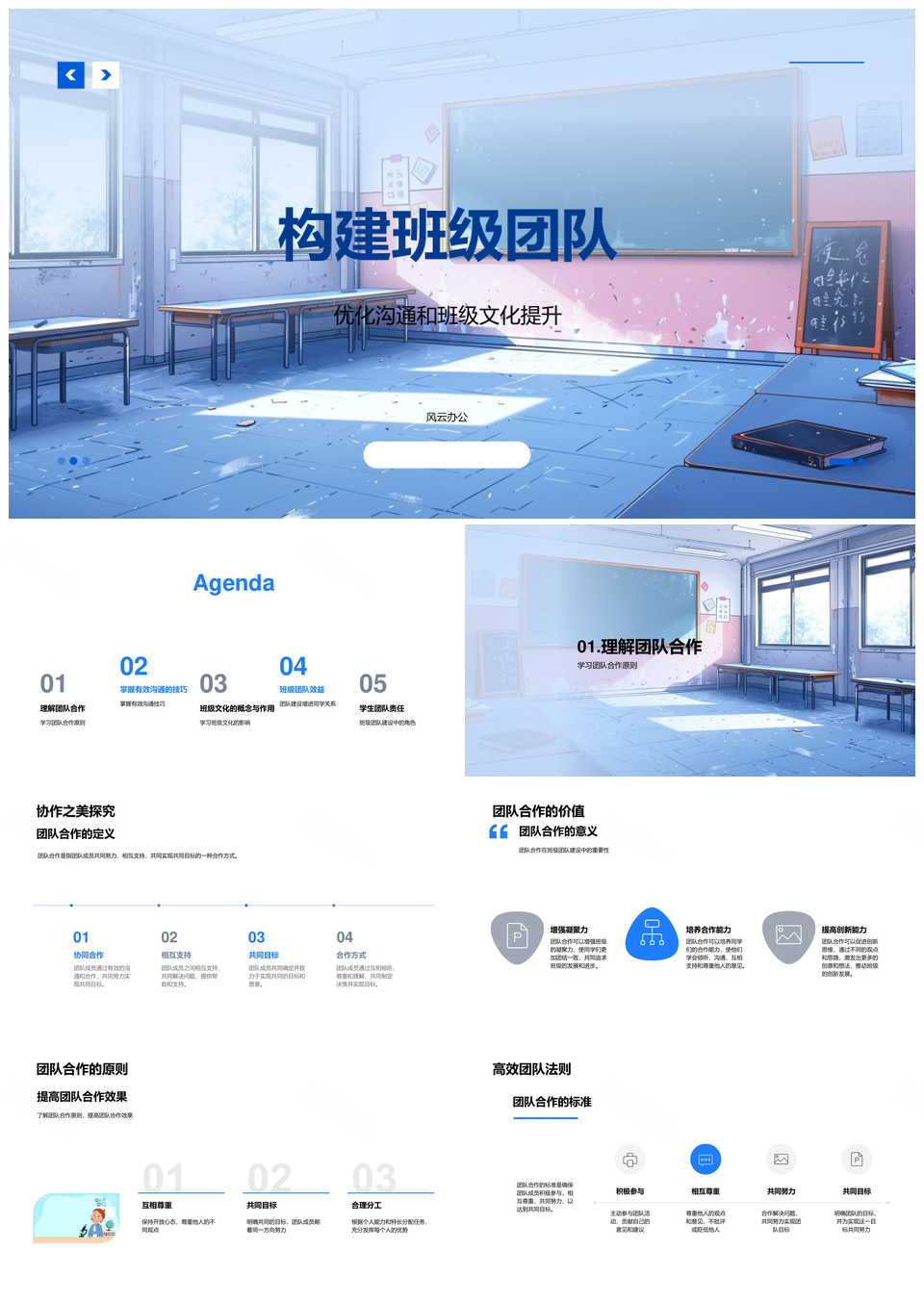 班级团队构建优化沟通文化提升PPT模板