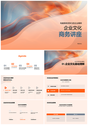 企业文化竞争力与商务合作发展讲座PPT模板