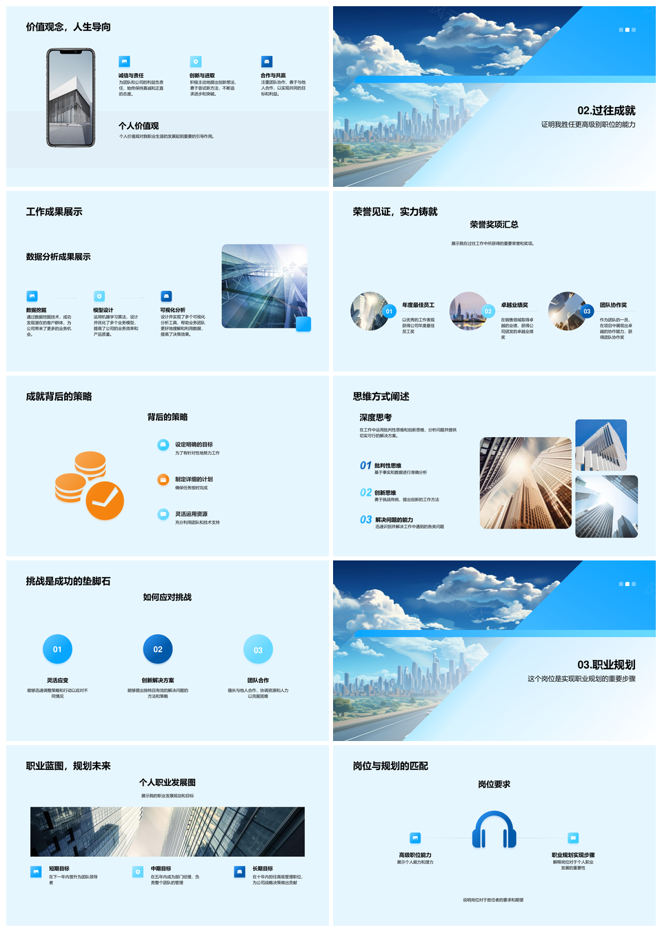 未来竞聘述职职业背景成就与城市蓝图PPT模板