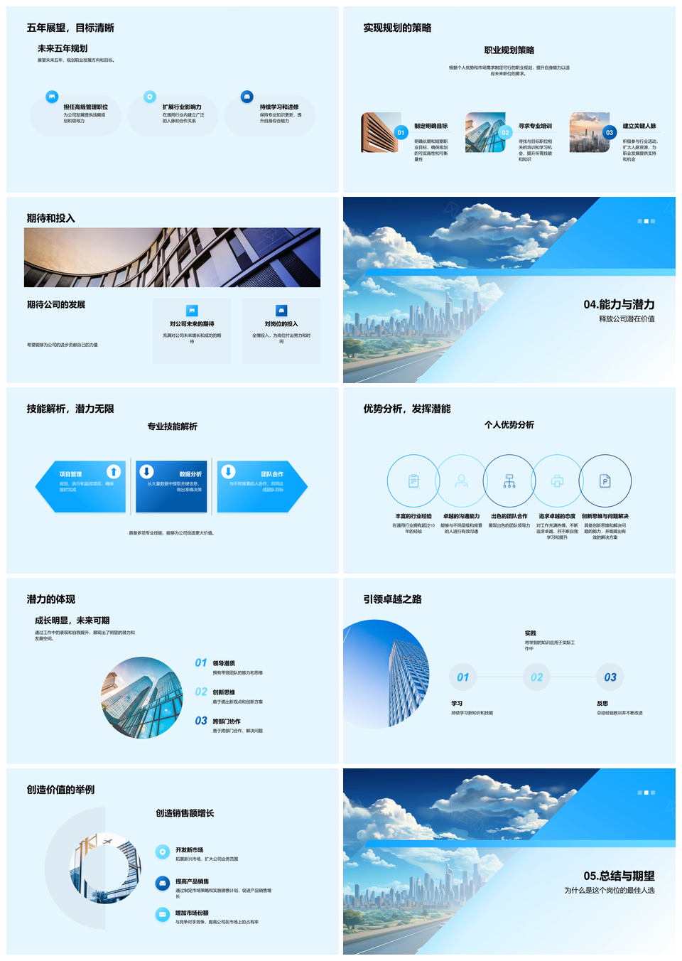 未来竞聘述职职业背景成就与城市蓝图PPT模板