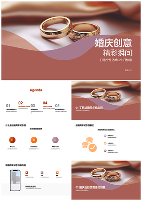 婚礼策划师执行婚庆周年纪念惊喜服务PPT模板