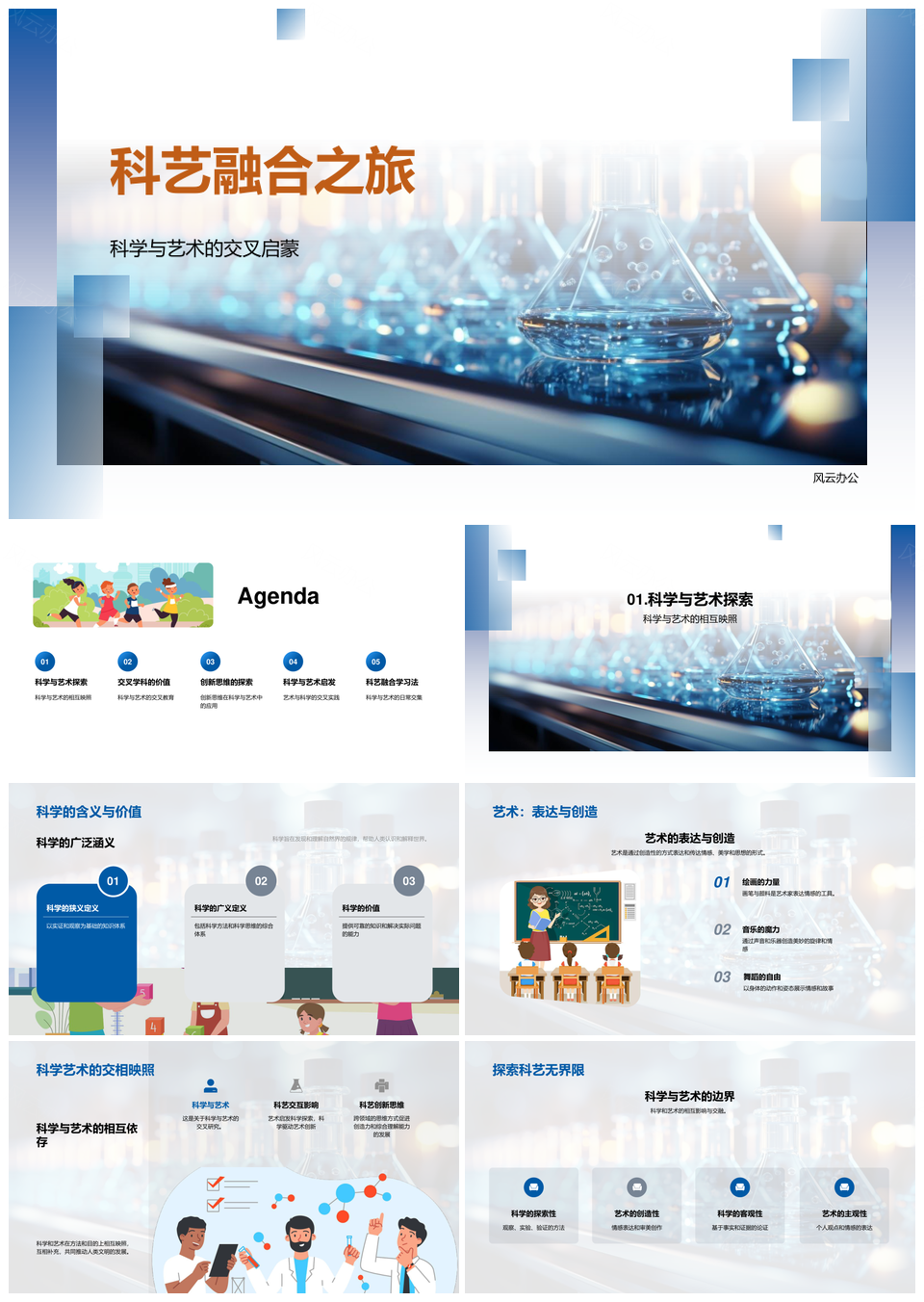 科艺交融显微科学交叉创新思维PPT模板