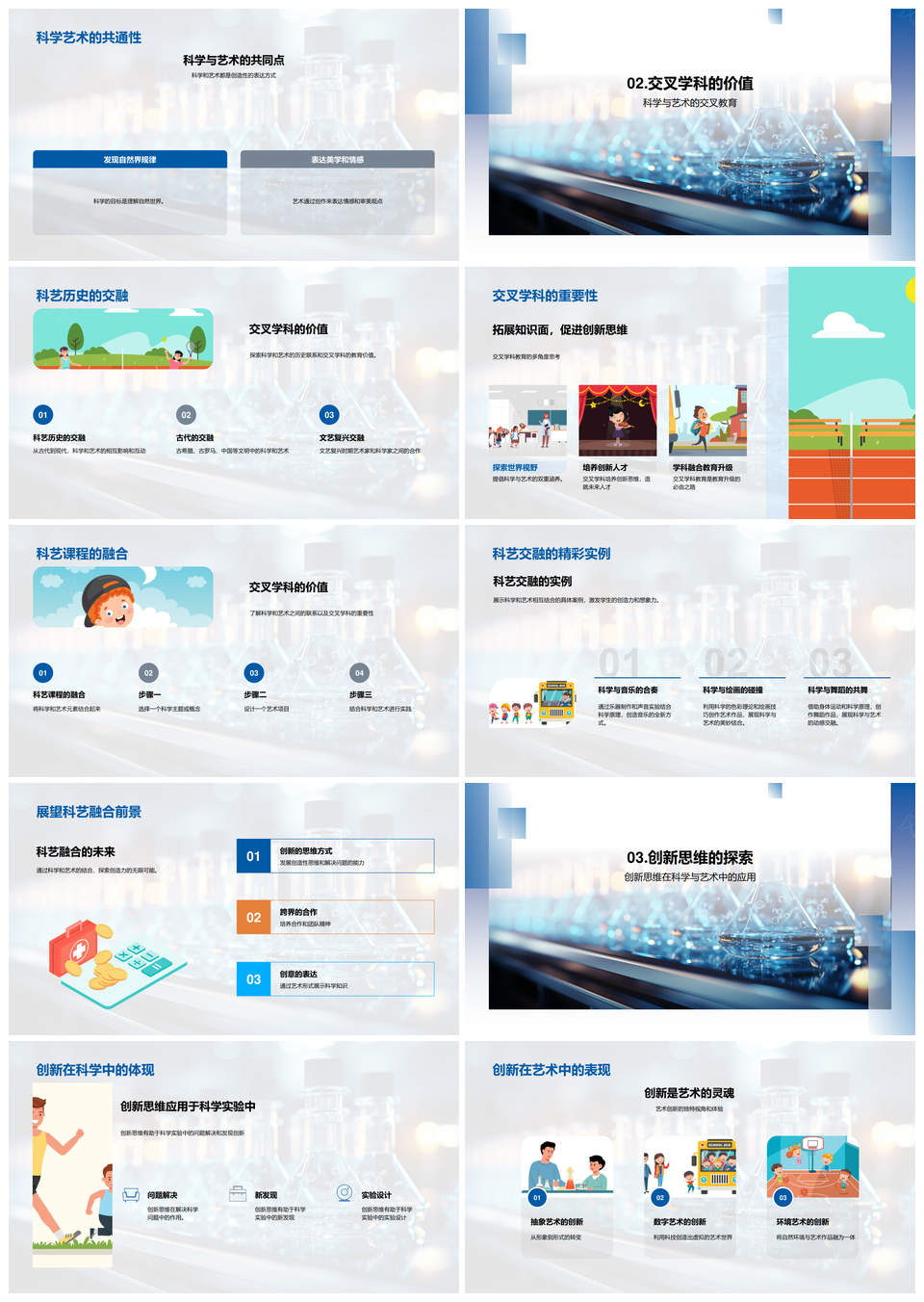 科艺交融显微科学交叉创新思维PPT模板