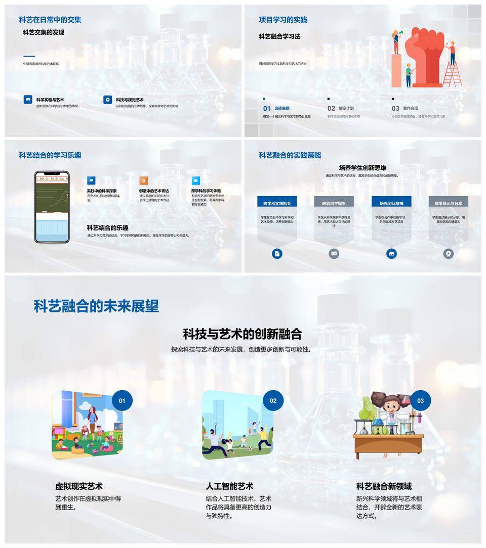 科艺交融显微科学交叉创新思维PPT模板