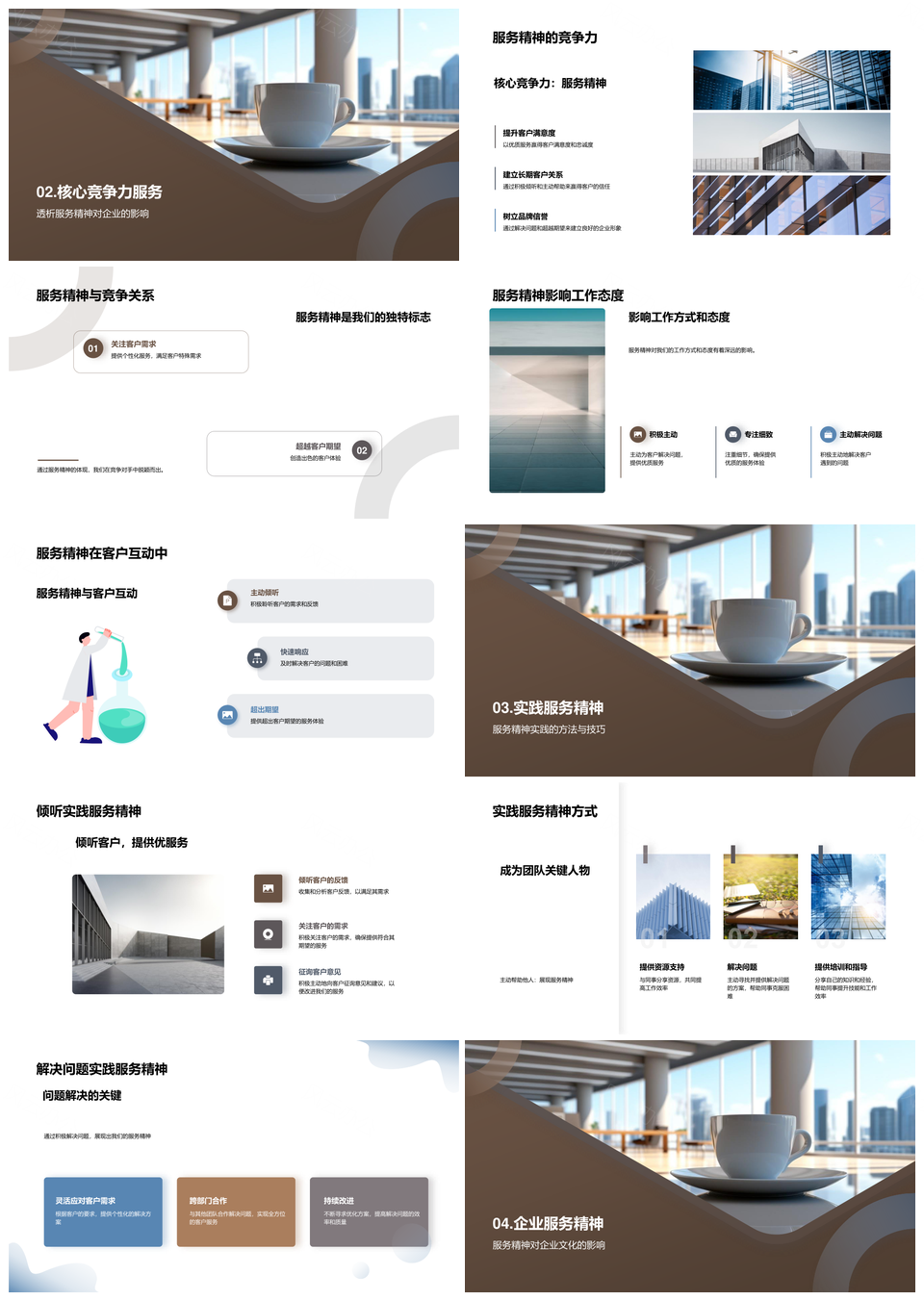 服务精神决胜企业竞争客户为本价值文化重塑PPT模板