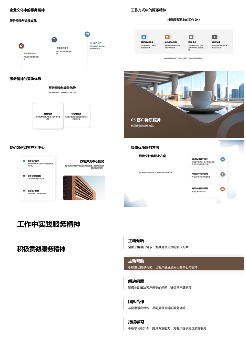 服务精神决胜企业竞争客户为本价值文化重塑PPT模板
