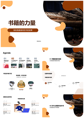 书籍力量百年经典作者角色群书PPT模板