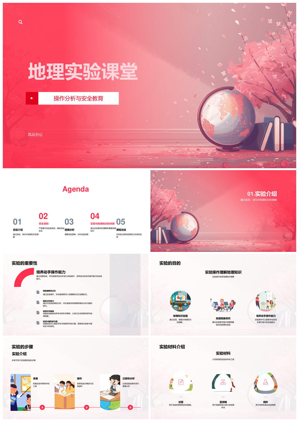 地理实验课堂安全操作步骤与结果分析PPT模板