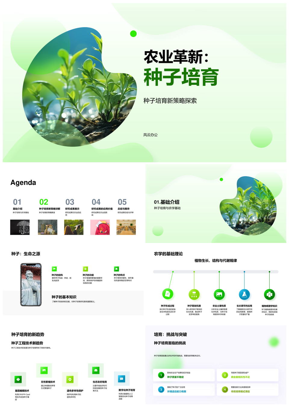 农业革新种子培育新策略农学理论提质增效PPT模板
