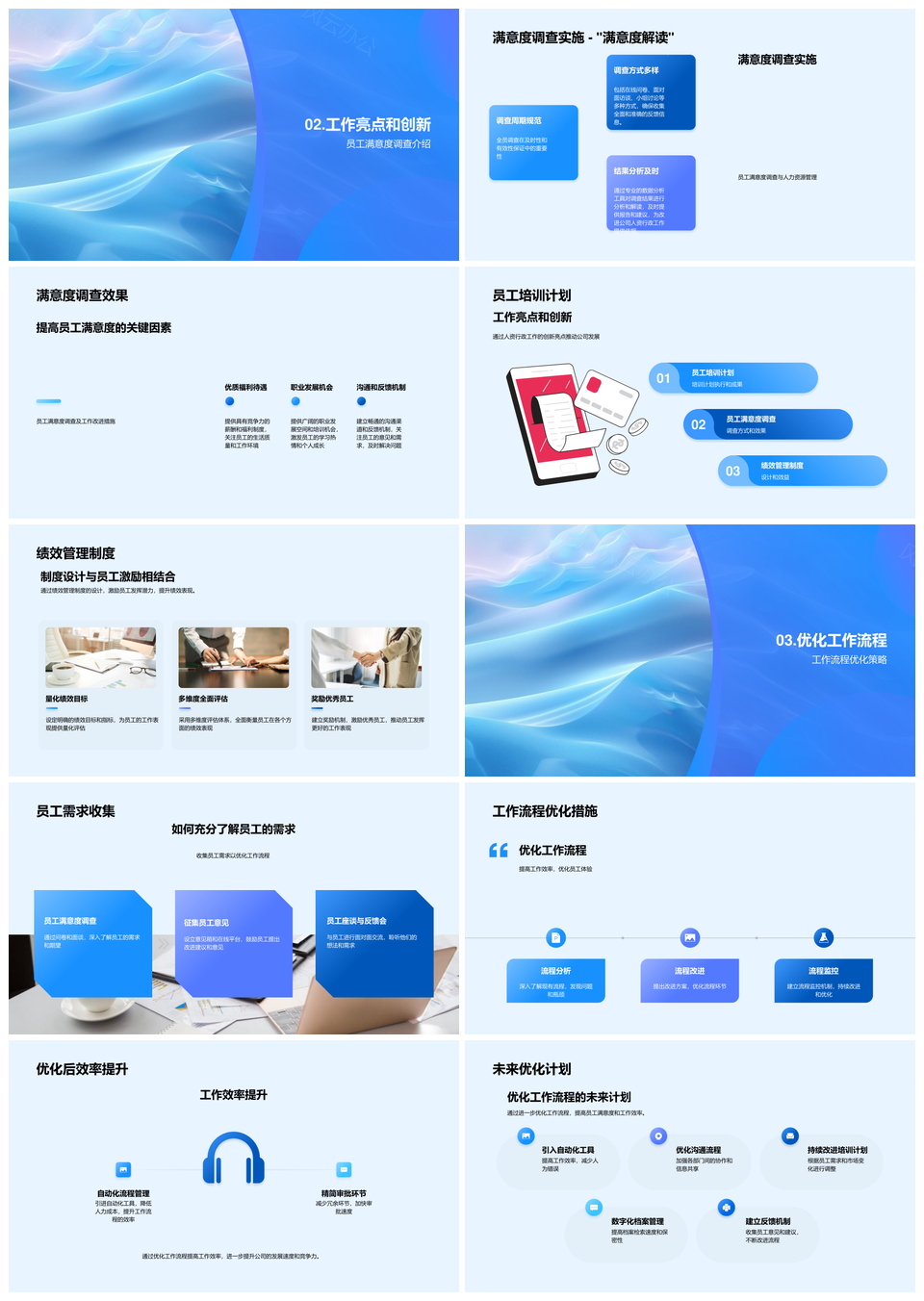 人资行政半年绩效优化培训文化团队成果PPT模板