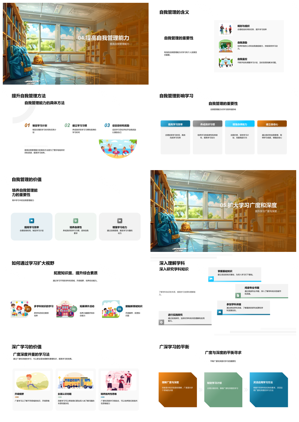 高中学习攻略自我管理困难应对策略PPT模板